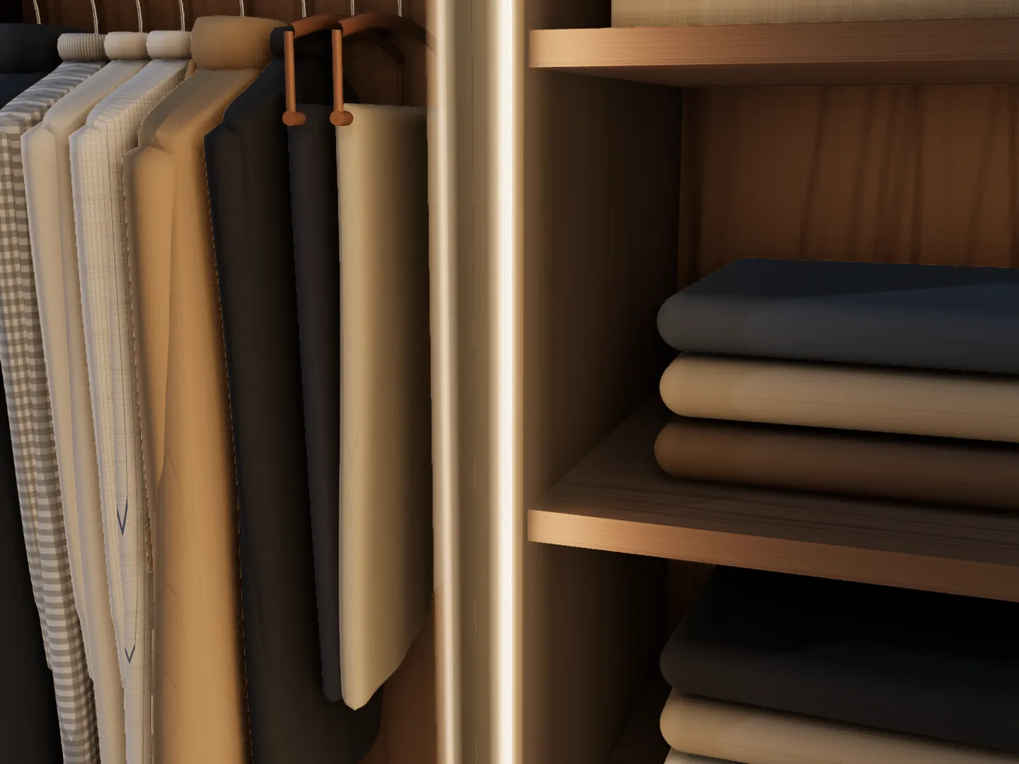 Close-up: the line of light in the edge of the panel