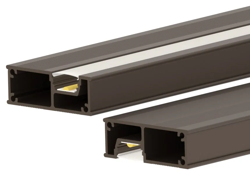GlowFrame LED profile in bronze / brown finish