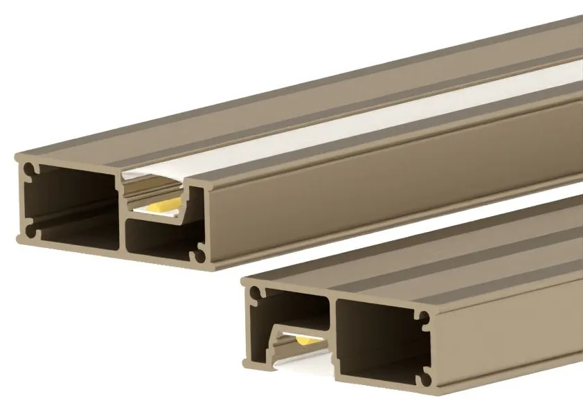 GlowFrame LED profile in champagne gold finish